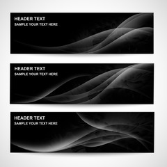 Wall Mural - abstract header color wave design element with white lighting effect. white line and wave.black back