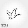 © ShiipArts - side Flying duck, goose, swan logo art