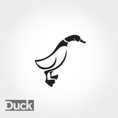 Canvas Print - line art duck, goose, swan logo