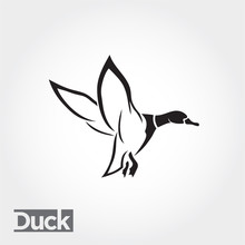 Elegant Flying Duck, Goose, Swan Logo Art