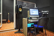 Sound recording studio interior.