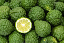 Kaffir Limes, One Cut Citrus Fruit For Herbal Medicine