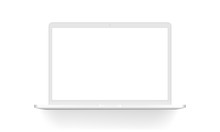 White Laptop Mock Up - Front View. Vector Illustration