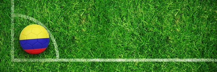 Canvas Print - Composite image of football in colombia colours