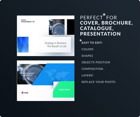 Wall Mural - square design presentation template with colourful rectangles shadows. abstract vector set of modern