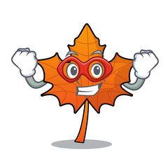super hero red maple leaf character cartoon