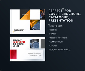 Wall Mural - square design presentation template with colourful rectangles shadows. abstract vector set of modern