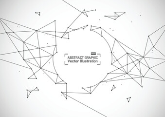 Abstract connecting dots and lines. Connection science background. Vector illustration