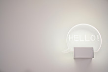 Lamp With Hello Writing