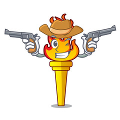 Wall Mural - Cowboy torch character cartoon style