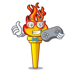 Poster - Gamer torch mascot cartoon style