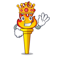 Wall Mural - King torch mascot cartoon style