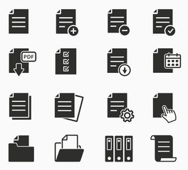 Wall Mural - Vector icons set - paper, documents, file, format, archive, folder, office, pdf, ets.