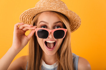 Canvas Print - Close up portrait of a cheerful young blonde woman