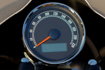 Black speedometer of a car