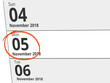 © Eigens - Date Monday 05 November 2018 circled in red on a calendar