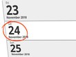 © Eigens - Date Saturday 24 November 2018 circled in red on a calendar