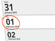 © Eigens - Date Thursday 01 February 2018 circled in red on a calendar