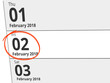 © Eigens - Date Friday 02 February 2018 circled in red on a calendar