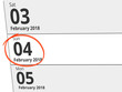 © Eigens - Date Sunday 04 February 2018 circled in red on a calendar