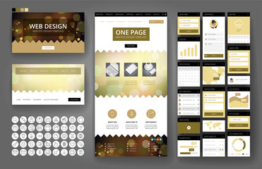 Website design template and interface elements