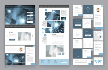 website template design with interface elements