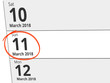 © Eigens - Date Sunday 11 March 2018 circled in red on a calendar