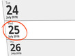 © Eigens - Date Wednesday 25 July 2018 circled in red on a calendar