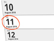 © Eigens - Date Saturday 11 August 2018 circled in red on a calendar