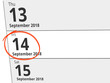 © Eigens - Date Friday 14 September 2018 circled in red on a calendar