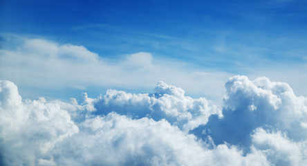 Wall Mural - above the clouds. beautiful above sky panoramic view