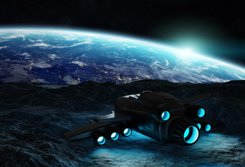 Wall Mural - astronauts exploring an asteroid 3d rendering elements of this image furnished by nasa