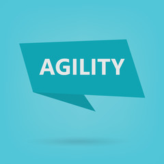 agility word on sticker- vector illustration