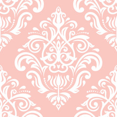 Wall Mural - orient classic pattern. seamless abstract background with repeating elements. orient pink and white 