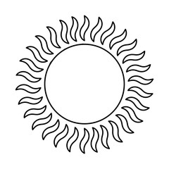 Sticker - sun icon over white background, vector illustration