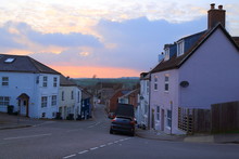 Sunset In Market Town Of Axminster In County Of Devon