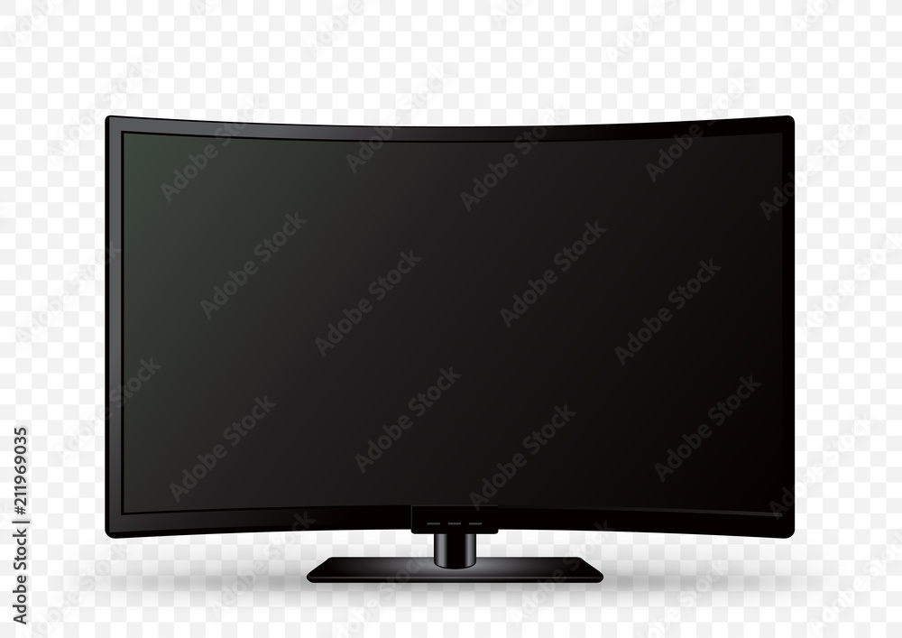 curved tv transparent background Stock Vector | Adobe Stock