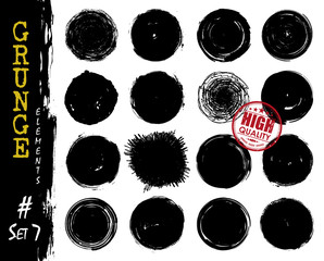 Wall Mural - set of grunge style circle shapes . elements vector