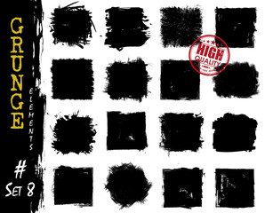 Wall Mural - set of grunge style square shapes . elements vector