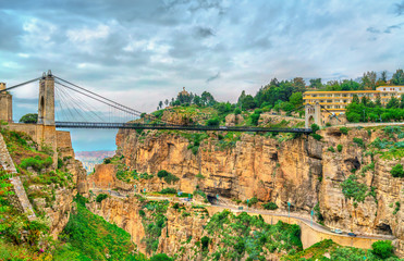 Canvas Print - Sidi M'Cid Bridge across the Rhummel River in Constantine, Algeria