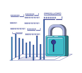 Poster - data security password access vector illustration design