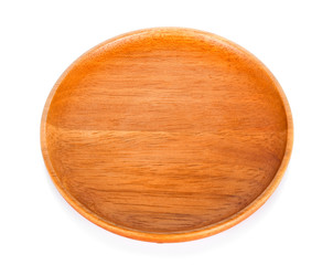 Wall Mural - Wooden Tray on white background