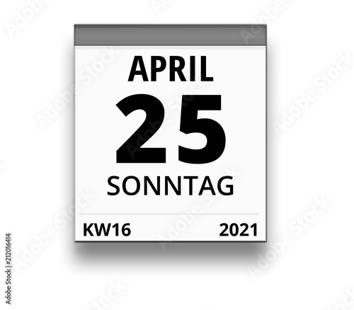 Kalender Fur Sonntag 25 April 21 Woche 16 Stock Illustration Adobe Stock