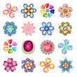 Gemstones jewelry brooch flower pattern set