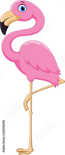 Dekoracja na wymiar  kreskowka-rozowy-ptak-flamingo