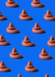 pink poo  on colorful background, funny poop concept, pop minimal contemporary style