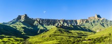View Of Amphitheater Thendele Camp, Royal Natal National Park, Drakensberg, Kwazulu Natal, South Africa, Africa