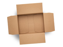 Empty Cardboard Box On Top Isolated
