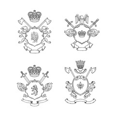 Wall Mural - vector hand drawn heraldics illustration