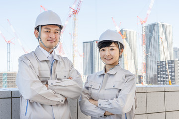 Wall Mural - portrait of asian engineer in construction site